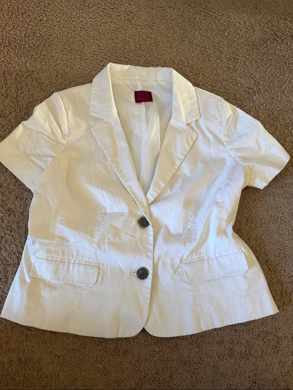 White button Short Sleeve Blazer